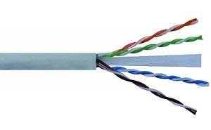 Przewód U/UTP Wave Cables, kat. 6, LSOH/LSZH wewnętrzny, szary, 4x2x23 AWG, 305 m linka