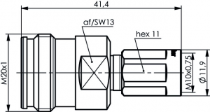 Adaptor 4.3-10-f na - NEX10-m, skręcany - 100025343 (J01443A0017) Telegärtner